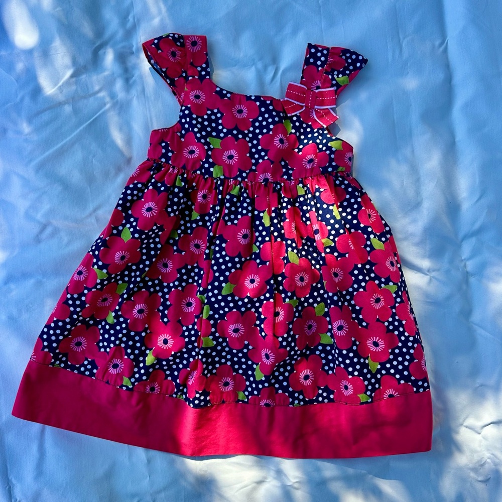 Floral Dark Pink and Blue Kids Dress by Gymboree